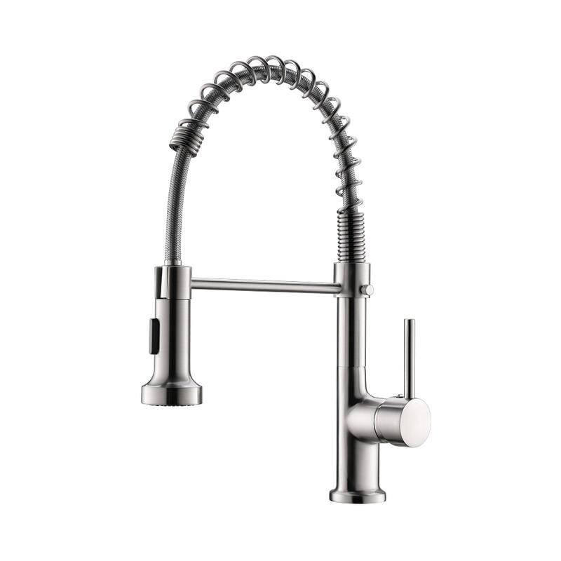 Single Handle One Hole Kitchen Faucets Pull Down Sprayer Spring - Silver