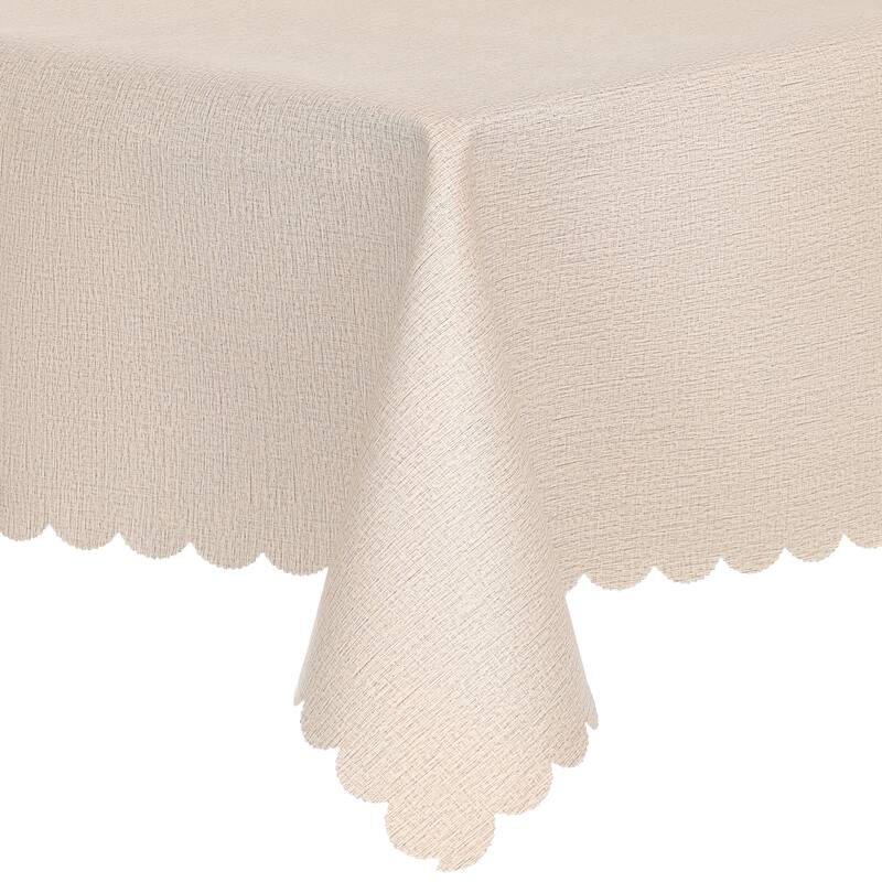 1 Pack Rectangle Tablecloth, Oil-Proof, Spill-Proof, and Water Resistance PVC Table Cover for Party Kitchen Dining Room - Beige - 55x55inch