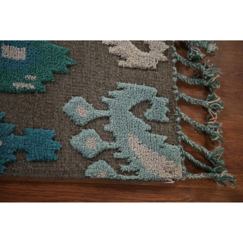 Brown Moroccan Indian Area Rug Hand-Knotted Wool Carpet - 5'1"x 7'11"