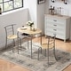 Modern 3 Piece Dining Set with Wood Oval Table and 2 Chairs for Home ...