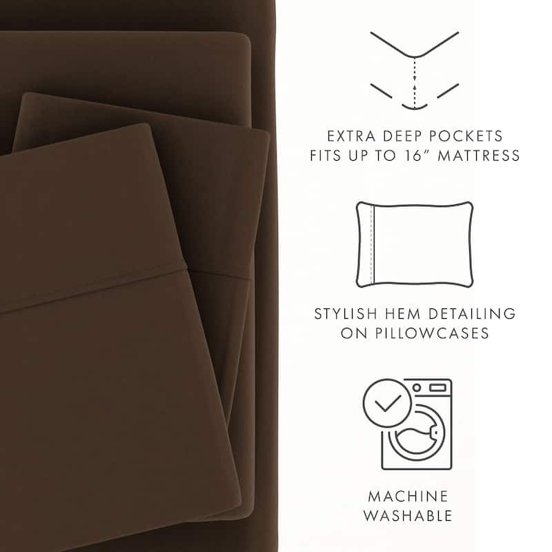Becky Cameron Ultra-soft Deep Pocket Microfiber 4-piece Bed Sheet Set