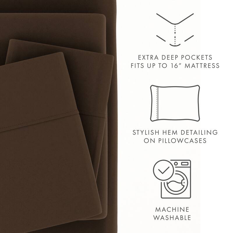 Becky Cameron Ultra-Soft Deep Pocket 4 Piece Bed Sheet Set