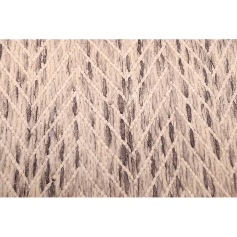 ECARPETGALLERY Braid weave Sienna Light Grey Wool Rug - 5'4 x 7'4