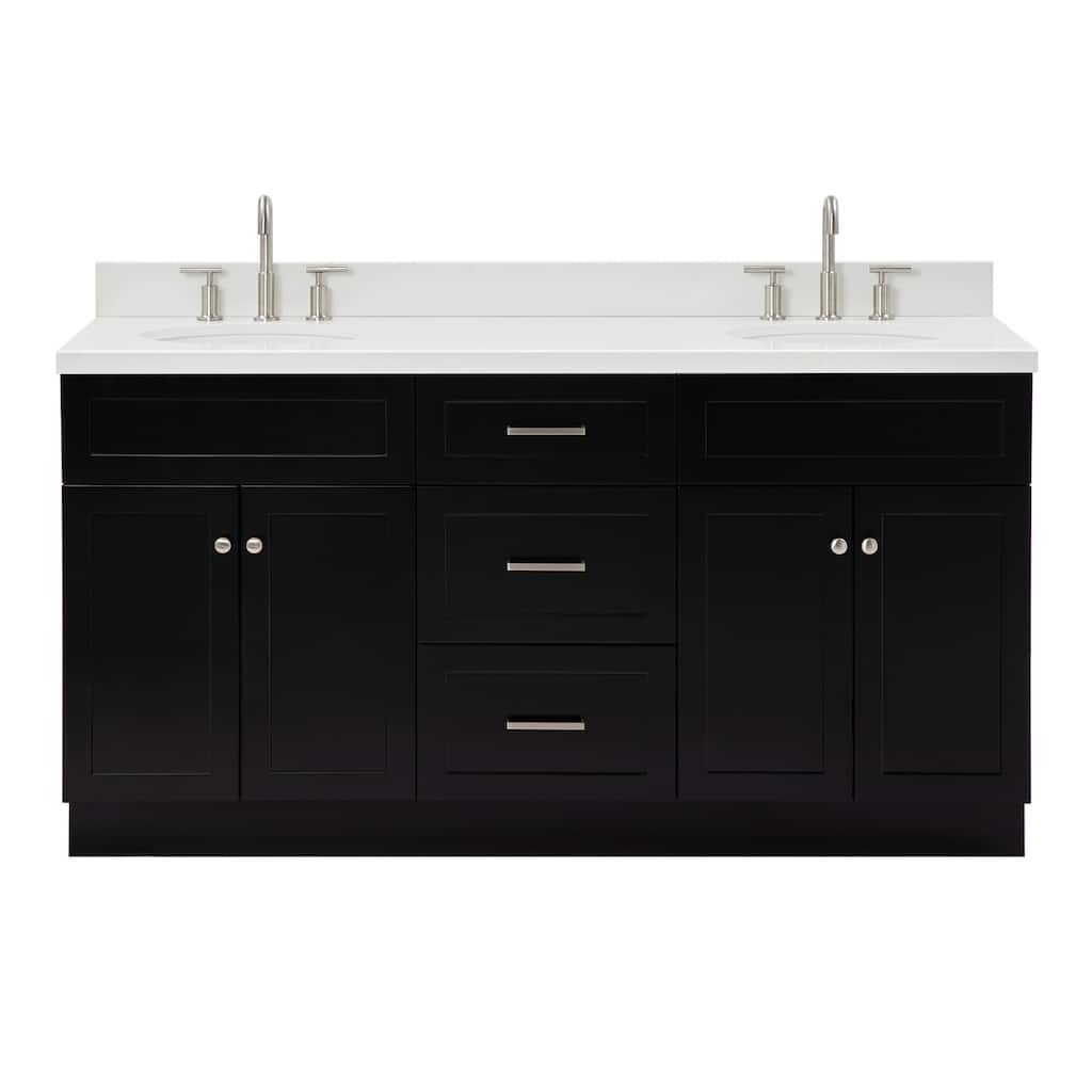 Ariel F067DWQOVO Hamlet 67" Free Standing Double Basin Vanity Set with