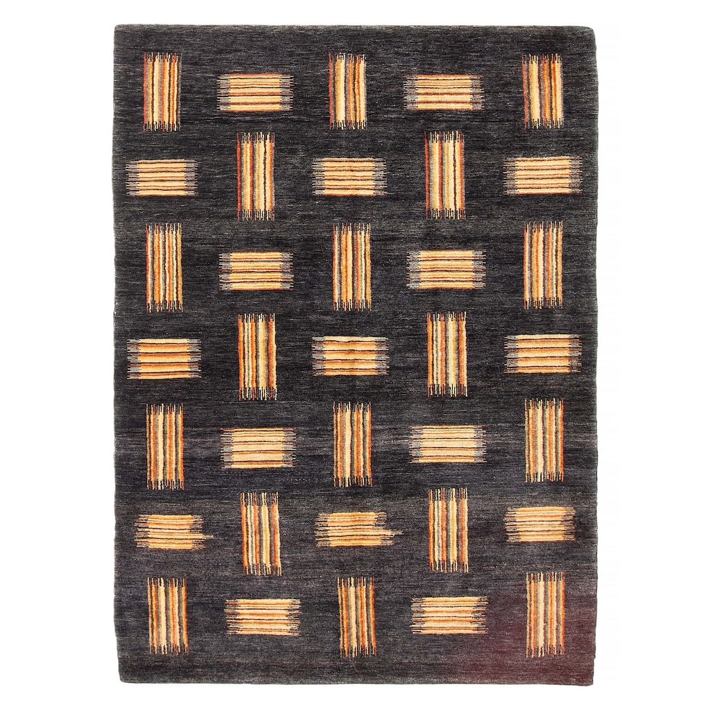 ECARPETGALLERY Hand-knotted Peshawar Ziegler Dark Grey Wool Rug - 4'8 x 6'4