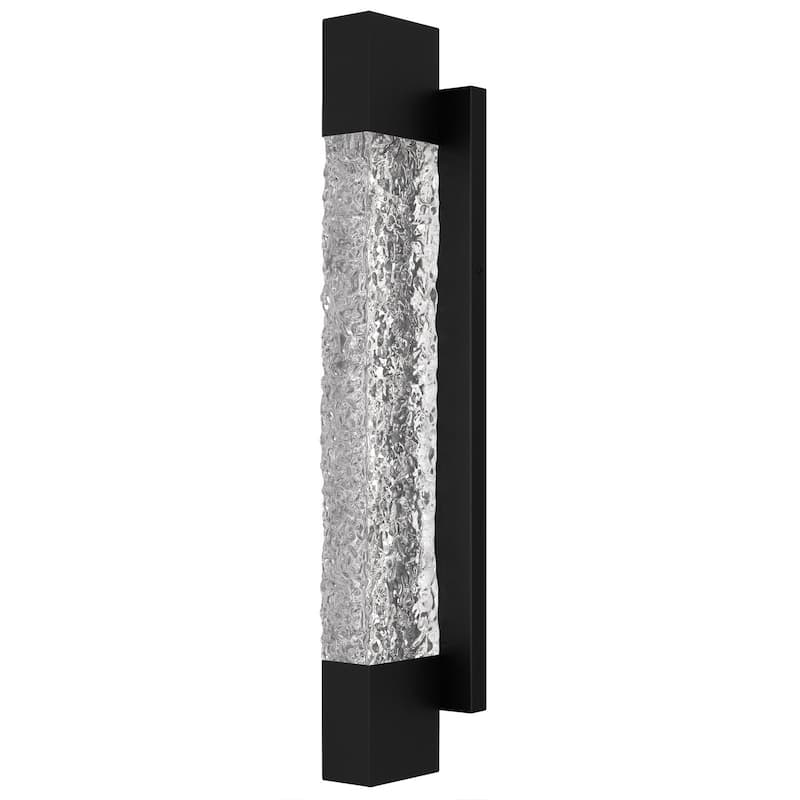 Matte Black LED Outdoor Wall Lantern from the Solace Collection - Black