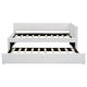 preview thumbnail 10 of 24, Twin Size Daybed Upholstered Platform Bed L-shaped Daybed with Horizontal Stripe Backrest and Trundle, Box Spring Not Required