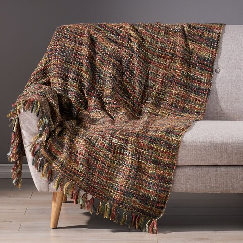Grasmere Boho Handcrafted Fabric Throw Blanket by Christopher Knight Home