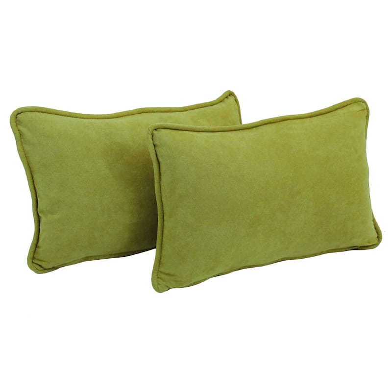 20-inch by 12-inch Microsuede Lumbar Throw Pillows (Set of 2) - Mojito Lime
