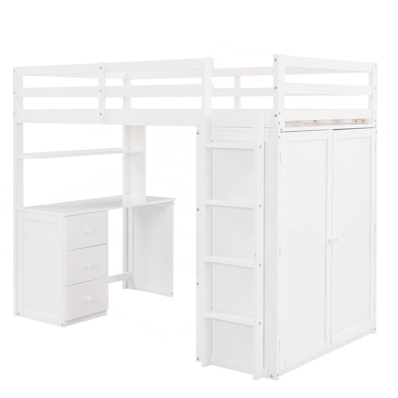 Versatile Twin Loft Bed with Multiple Functions for Space Optimization