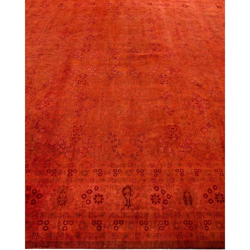 Fine Vibrance, One-of-a-Kind Hand-Knotted Area Rug - Orange, 8' 1" x 10' 7" - 8' 1" x 10' 7"