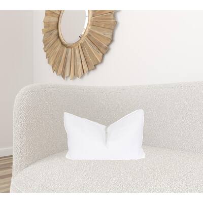 HomeRoots 13" X 21" White Polyester Zippered Pillow