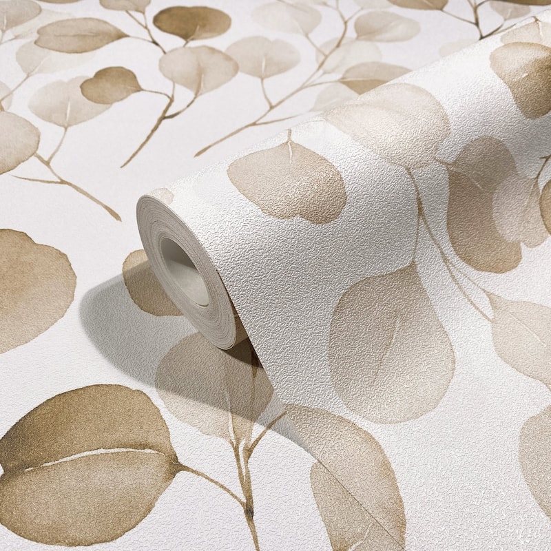 Galerie Wallcoverings Flora Eucalyptus Trailing Leaf Vinyl on Non-woven Matte Wallpaper Roll