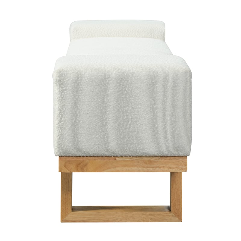 Christopher Knight Home - Modern Upholstered Ottoman Bench with Rubberwood Legs