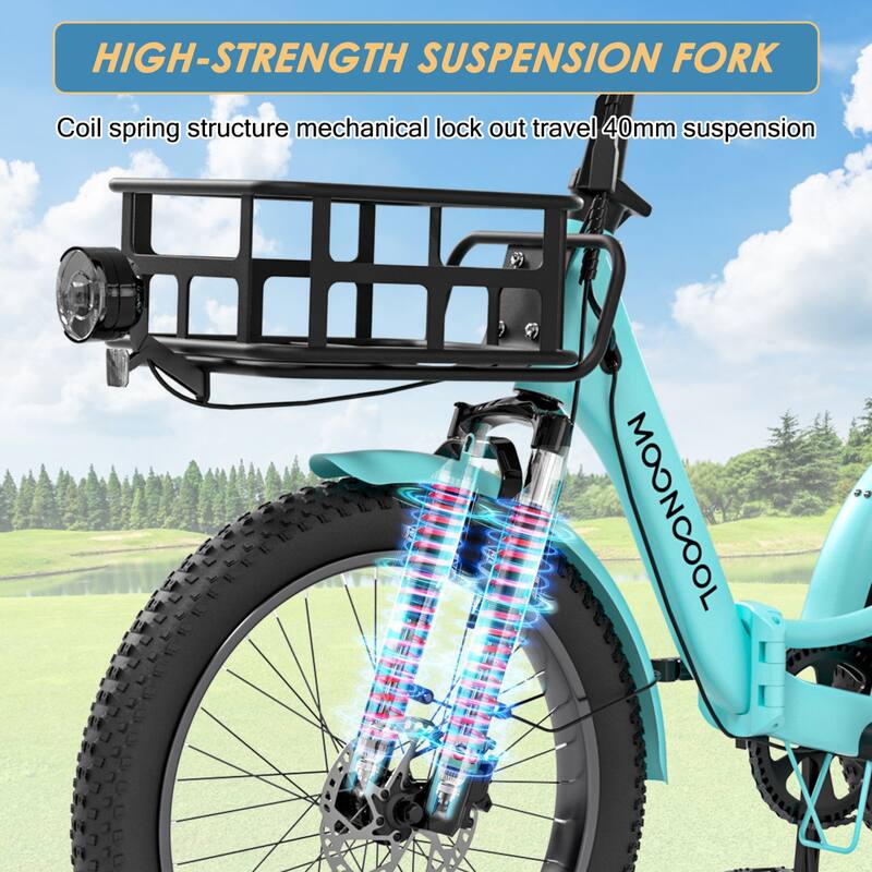 DoCred Electric Folding Tricycle for Adult with Front and Rear Baskets