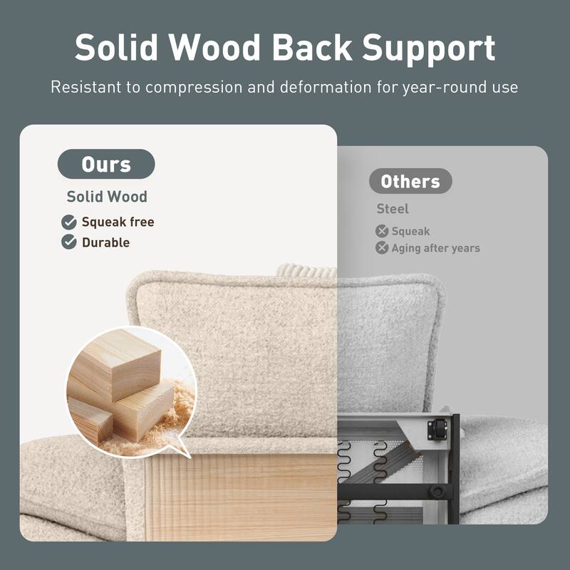 MAISON ARTS 2-Piece Chenille & Corduroy Sofa Set, Comfy 3/4/5-Seater Modular Loveseat & Armchair with Throw Pillows