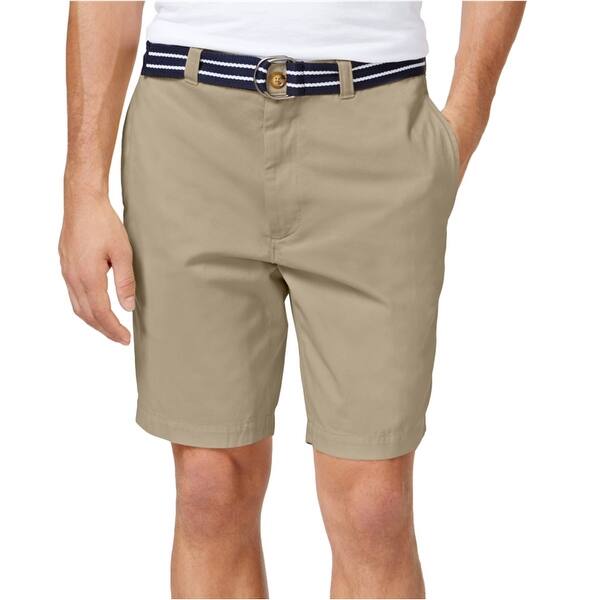 Shop Club Room Mens Flat Front With Belt Casual Chino Shorts