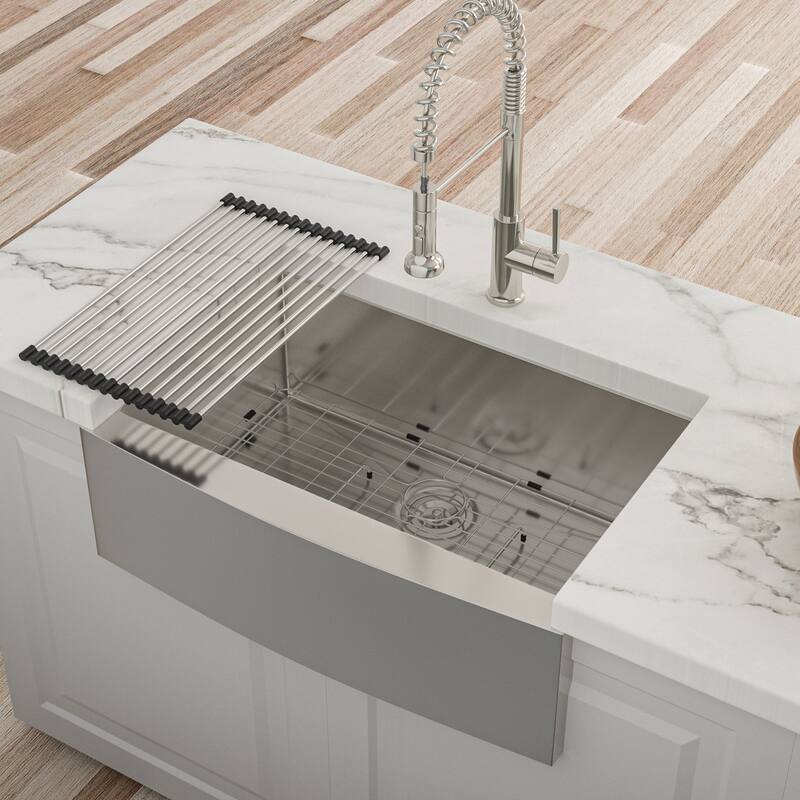 Farmhouse Kitchen Sink Apron Front Farmhouse Sink 10 Inch Deep 16 Gauge Single Bowl Kitchen Sink Basin