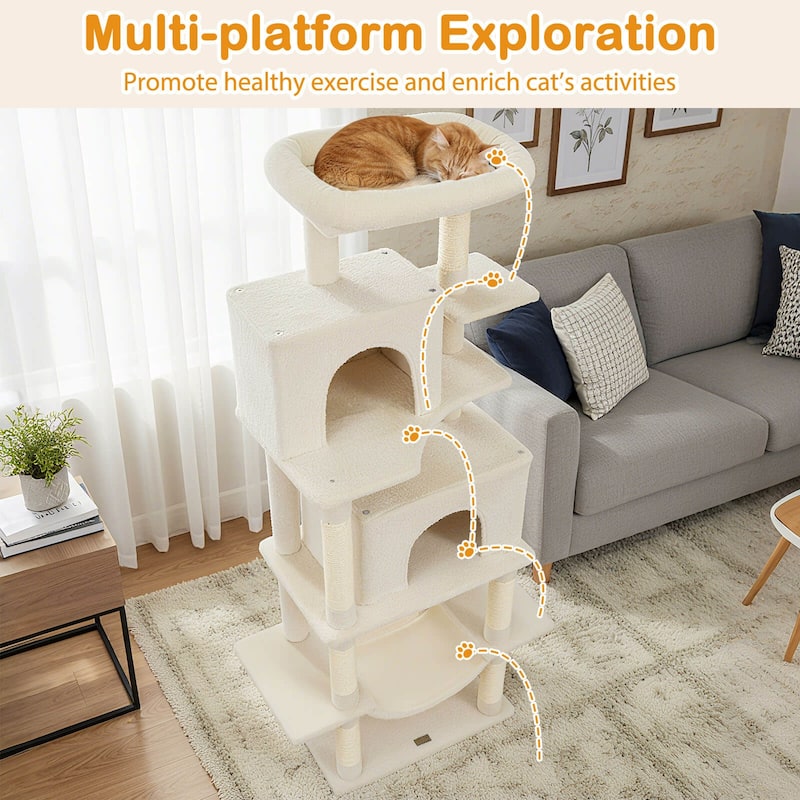 Costway 70” Large Cat Tree for Indoor Cats with Plush Top Perch, Dual - See Details