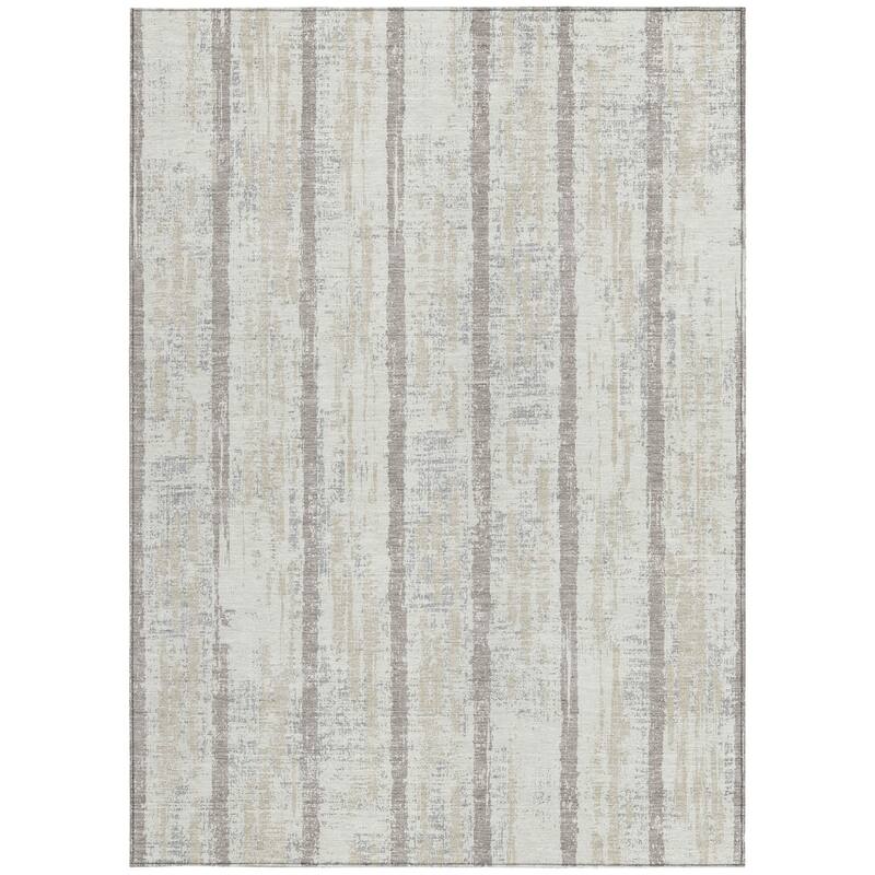 HomeRoots Striped Transitional Rectangle Outdoor Rug