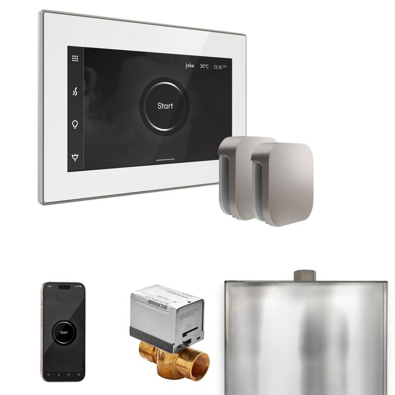 Mr Steam BXX Xbutler Max Package Steam Shower Control Package with - White / Brushed Nickel