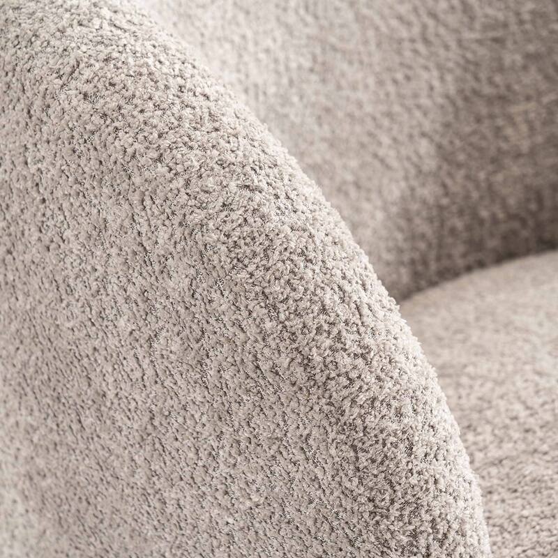 Single Fabric Modern Accent Chair 360 Degree Rotation Swivel Barrel Chairs