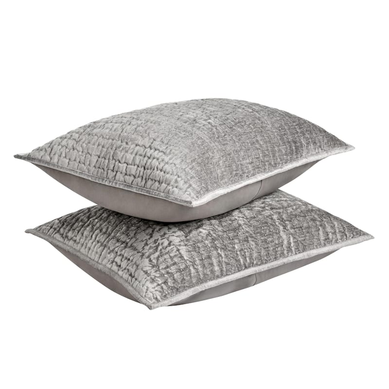 Dimitry Rayon Velvet Sham by Kosas Home - Gray - Standard