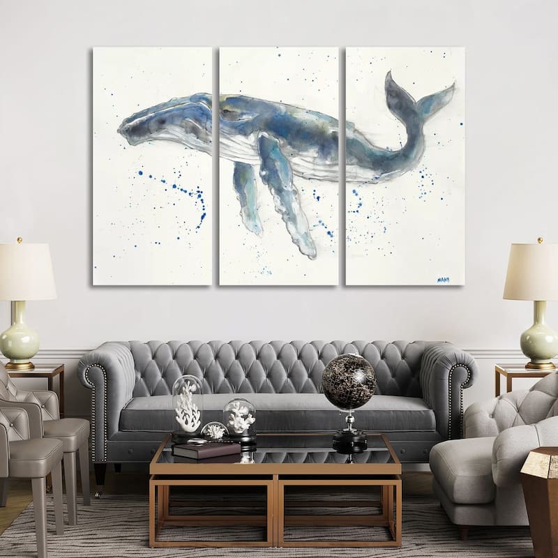 iCanvas "Humpback Whale" by Patti Mann 3-Piece Canvas Wall Art Set - 60x90x1.5