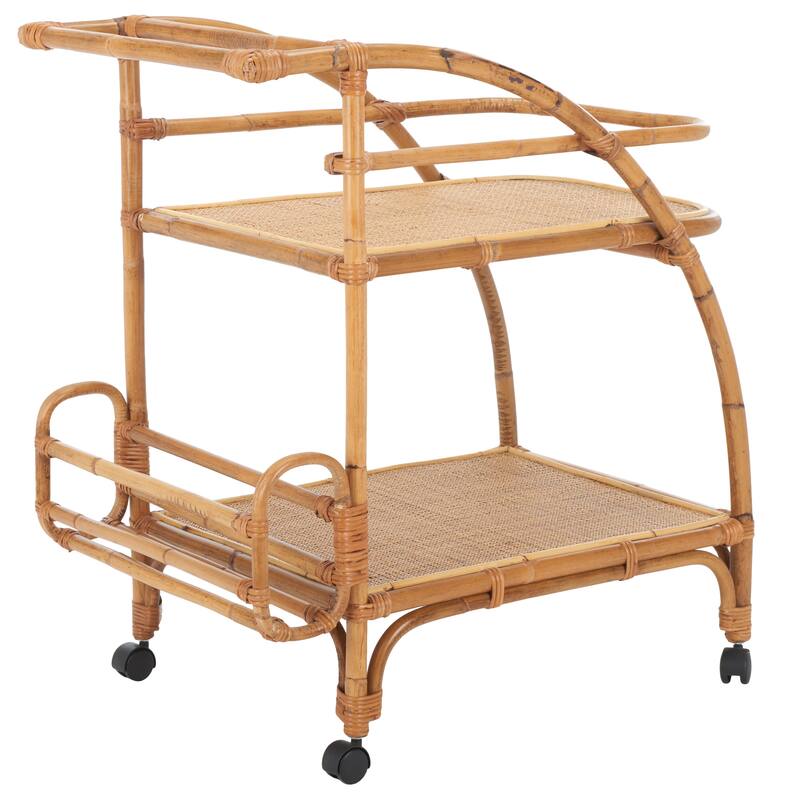 SAFAVIEH Texas 2-Tier Bar Cart - 29" W x 18" D x 28" H - 29Wx18Dx28H