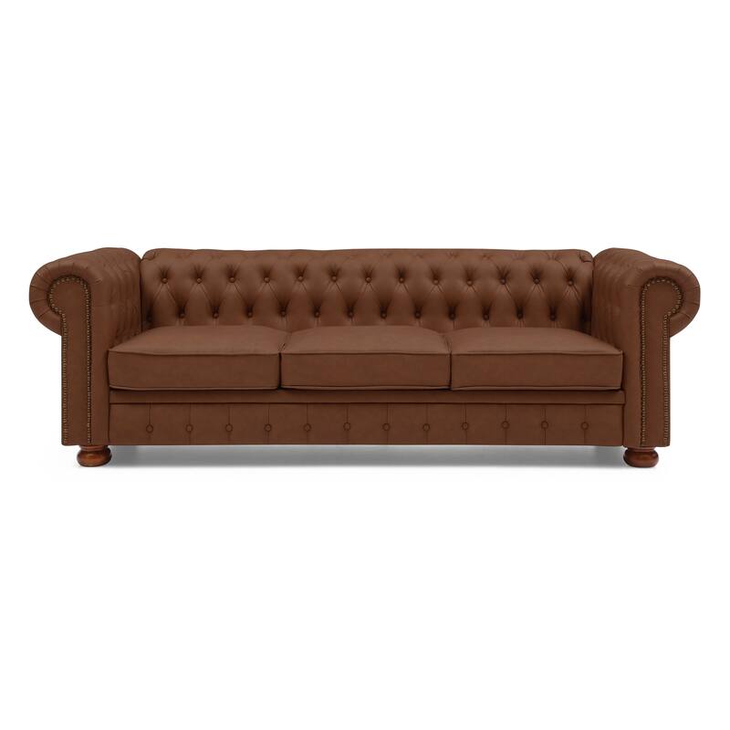Classic Chesterfield Faux Leather Sofa Couch