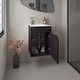 preview thumbnail 6 of 8, Bethel Floating Wide One-Door Vanity With Resin Sink And Two Shelves, Bathroom Storage Black