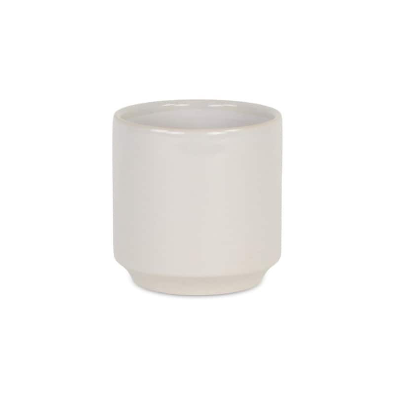 Elegora Straight Side Solid Color Ceramic Pot - Off White - Small
