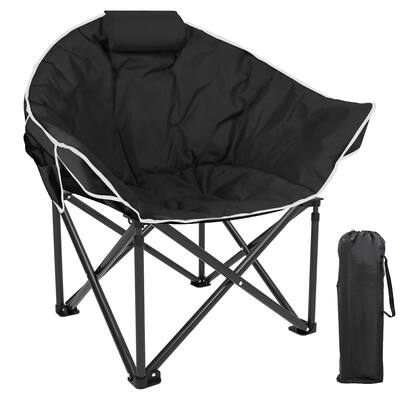 Oversized Camping Chairs for Adults, Padded Camp Chair with Pillow, Portable Outdoor Folding Camping Chair