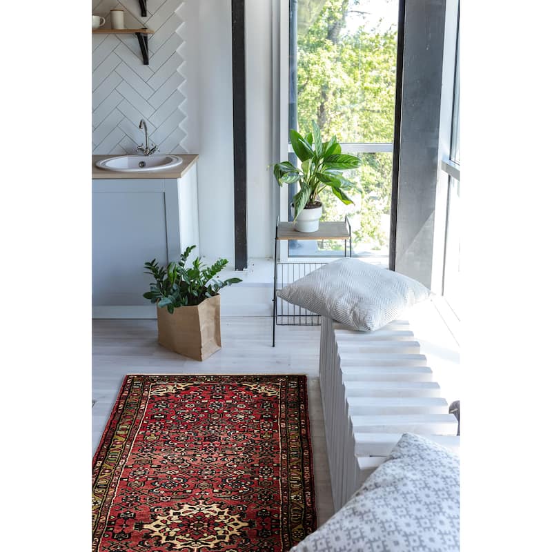 ECARPETGALLERY Hand-knotted Andelz Light Red Wool Rug - 2'9 x 9'1