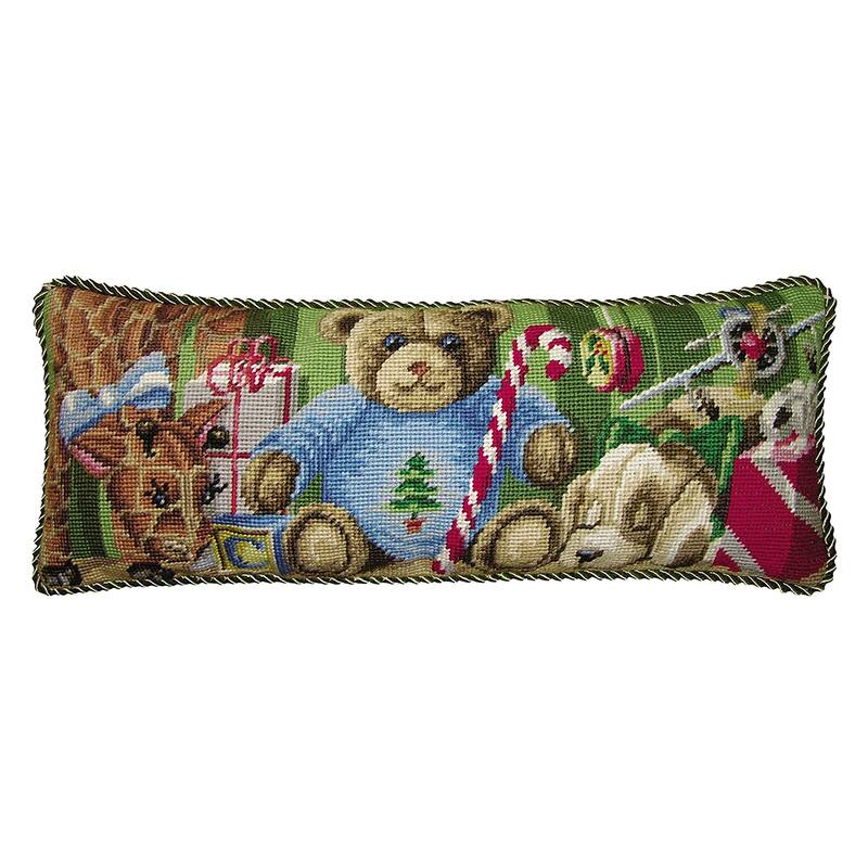 8" x 20" Babies In Toyland Needlepoint Pillow