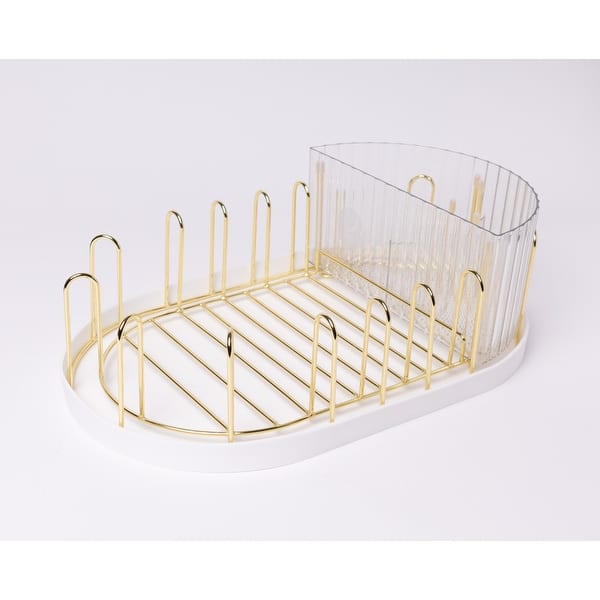 slide 2 of 12, Winnie & Lu Airess Drying Rack Deluxe + Spristle Wand Starter Set White and Gold