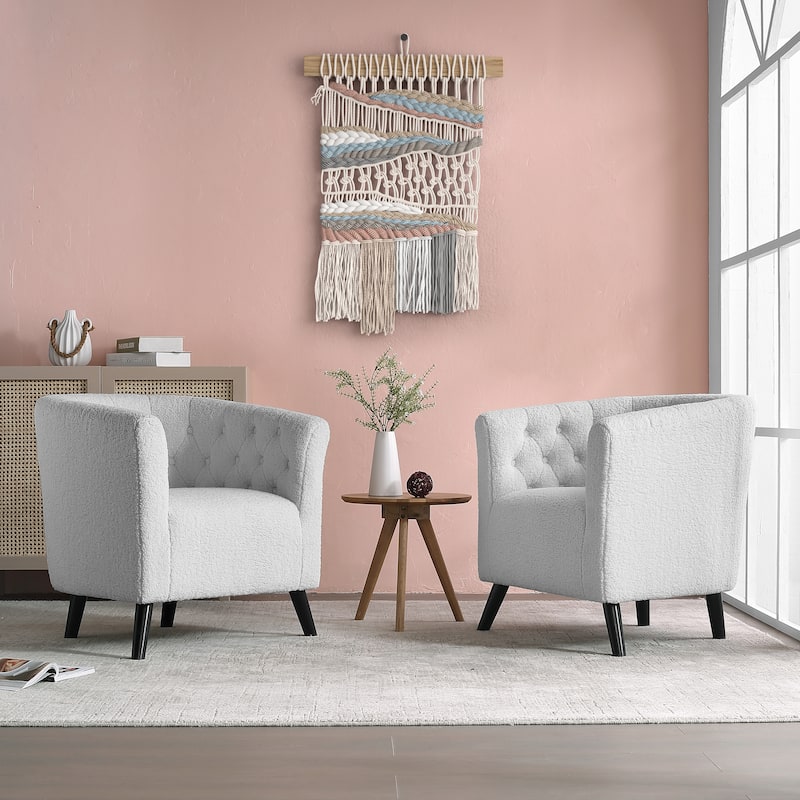 Corvus Schaefer Velvet Curved Back Barrel Accent Chair