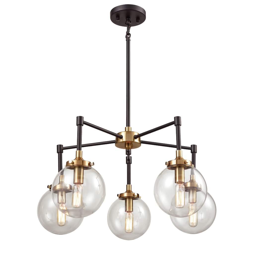 Boureaux Metal and Glass Orb Chandelier