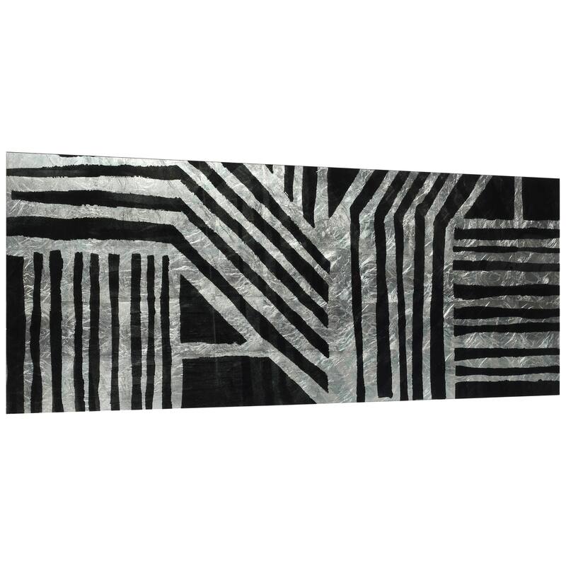 "Nokomis B" Abstract Wall Art Printed on Tempered Glass & Silver Leaf