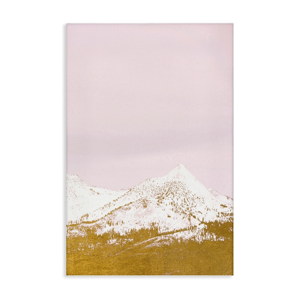 Stupell Snowy Mountain on Pink Canvas Wall Art Design By Gemma Bardot