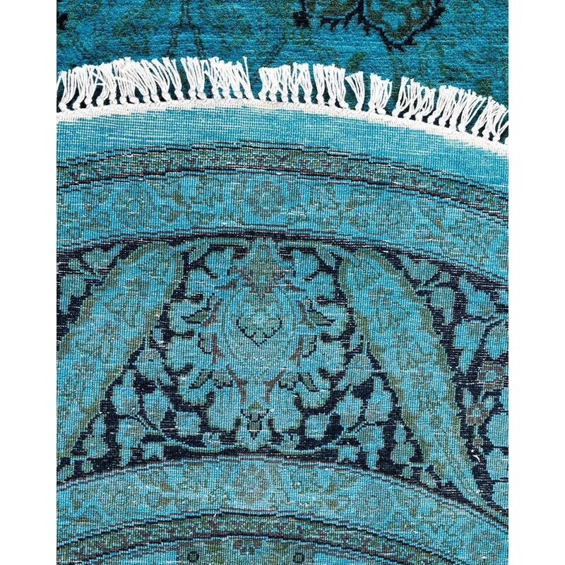 Fine Vibrance, One-of-a-Kind Handmade Area Rug - Blue, 6' 0" x 9' 0" - 6' 0" x 9' 0"