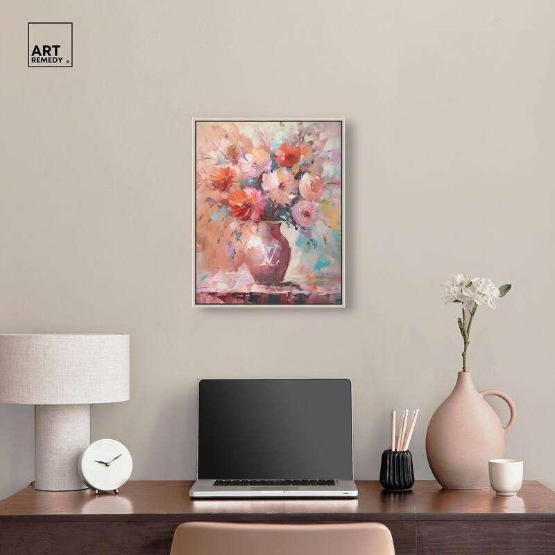 Un Jarron con flores glam Canvas by Art Remedy