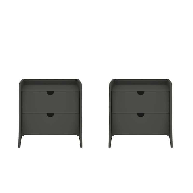 Manhattan Comfort Coney Mid-Century Modern 2-Drawer Nightstand