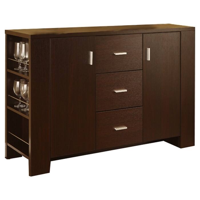 Modern Dining Buffet Sideboard Server in Cappuccino Finish - 48"W x 11.5"D x 33"H