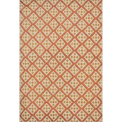 Noori Rug Tillah Lane Silver/Red Rug - 4'2" x 6'1"