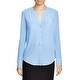 Hugo Boss Womens Rosalia Button-Down Top Silk Hi-Low - Thumbnail 0