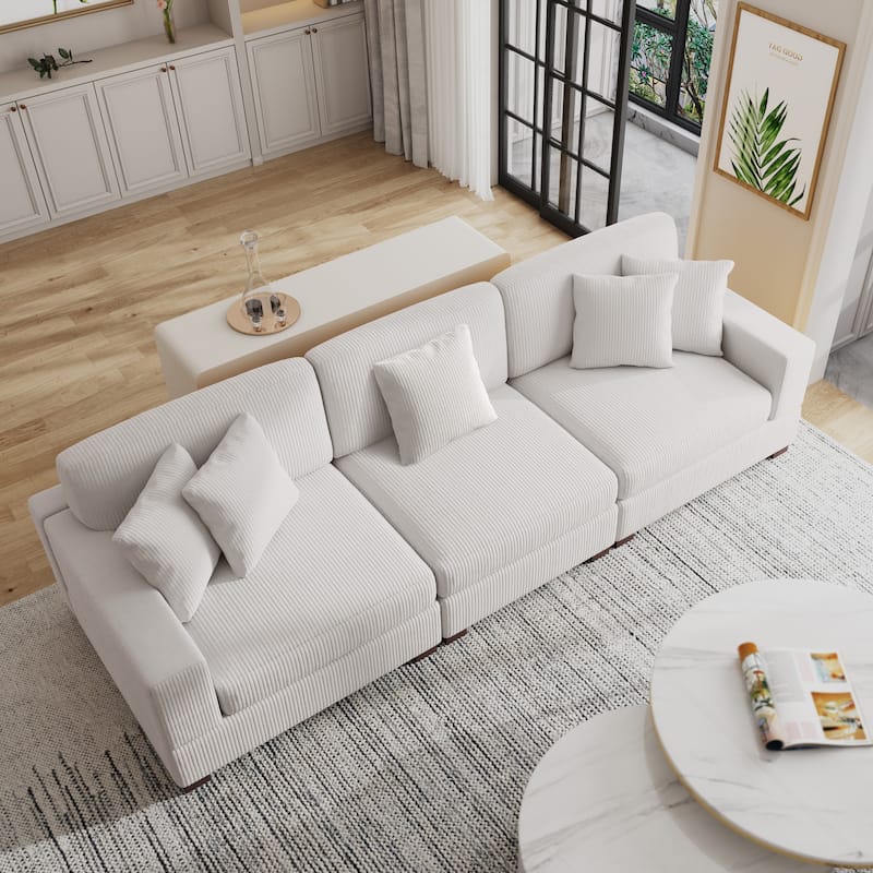 Modern Oversized Modular Sectional Sofa Set With Pillows