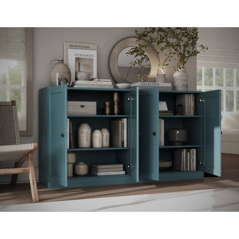 Palace Imports 100% Solid Wood 64" Sideboard with Raised Panel Doors & Adjustable Shelves