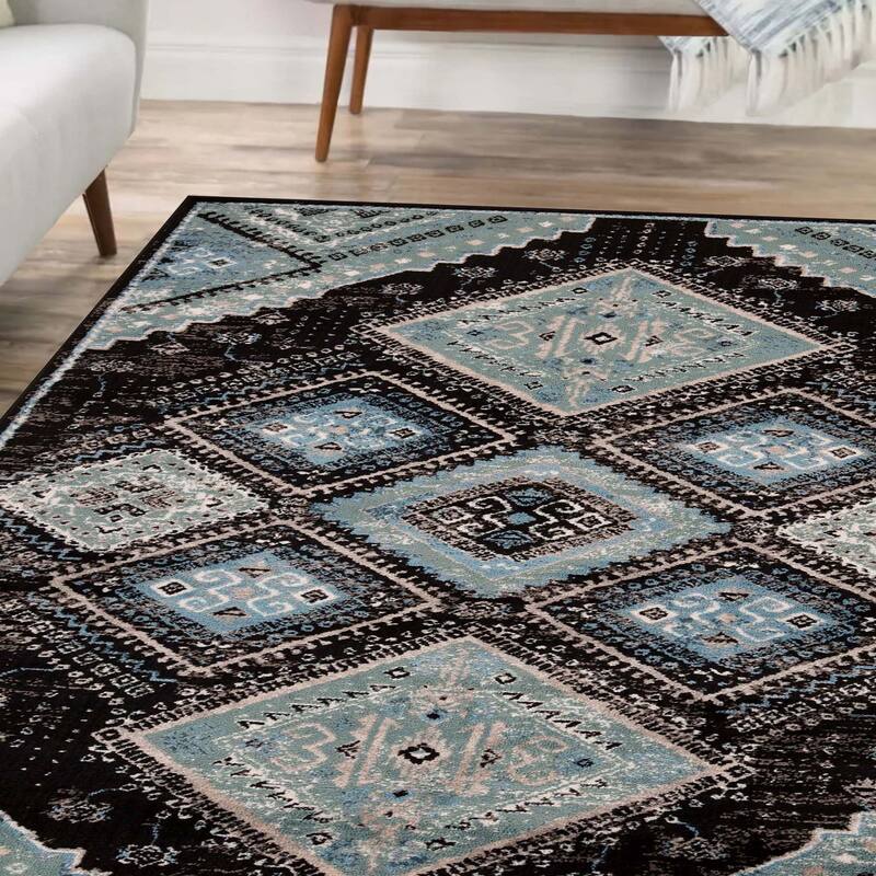 Superior Bohemian Geometric Diamonds Indoor Area Rug