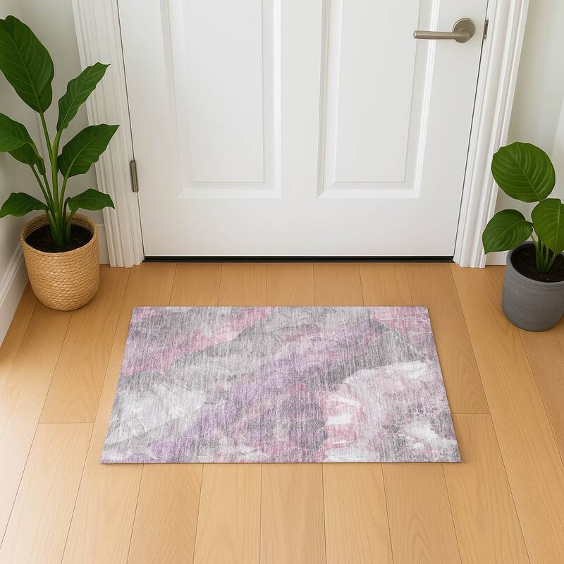 Premium Washable Super Soft Abstract Mayfield Rug - Blush - 1'8" x 2'6"